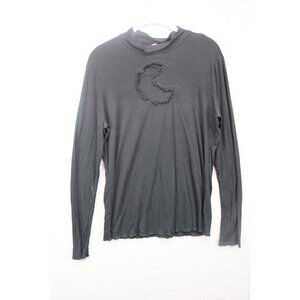 Hot Topic Long Sleeve Black Tunic-Moon-Lace-Size Large-Whimsigoth-Witchy